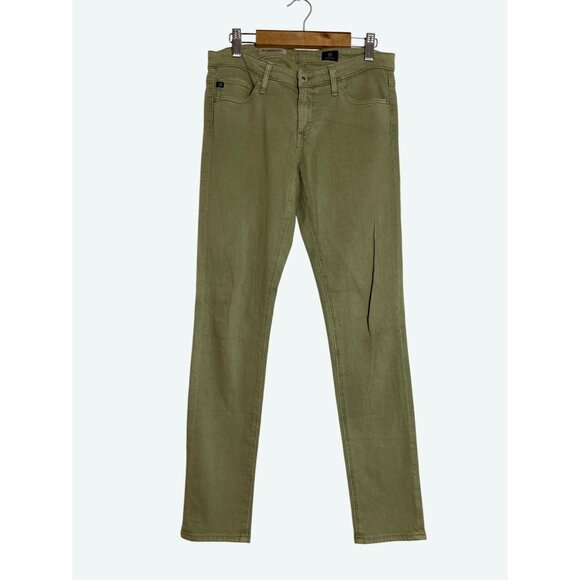 Ag Adriano Goldschmeid The Legging Ankle Jeans Green 5 Pocket Size 26 - Picture 1 of 11